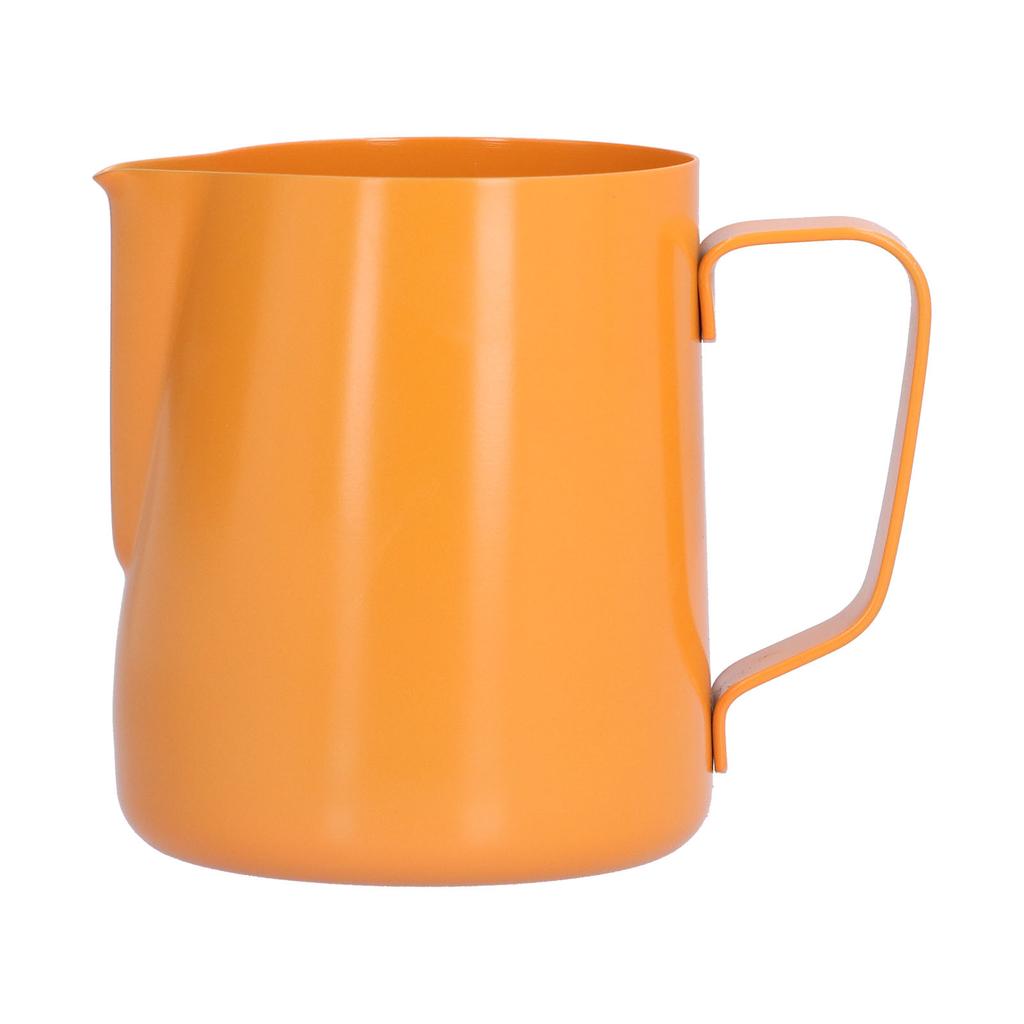 400ml PTFE Pointed Mouth Milk Frothing Jug Stainless Steel Coffee Jug for Home KitchenOrange