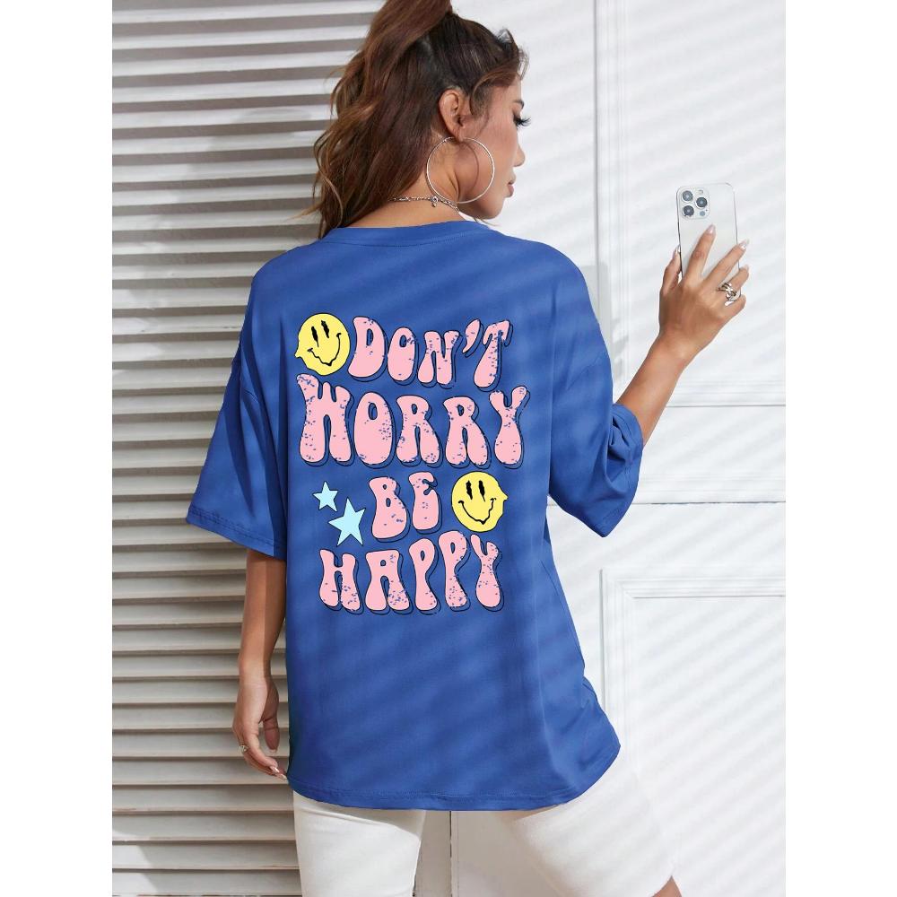 

Женские футболки с круглым вырезом и принтом в виде графических и буквенных узоров, повседневные футболки больших размеров с коротким рукавом, мягкие свободные футболки L