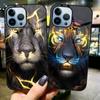 Animal Tiger Lion Phone Case For Iphone 14 13 11 12 Pro Max Mini Xs Xr X 7 8 6s Plus Se 2022 Tempered Glass Back Shell Covers