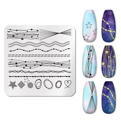 PICT YOU Nagelstempelplatten mit Tiermuster, 6 x 6 cm, Edelstahl, Nagelkunst, Bildplatte, Stempelvorlage, Schablonen-Werkzeuge