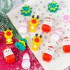 4 Peças/Conjunto Borrachas Fofas de Desenho Animado Papai Noel Rena Kawaii Estética Papelaria Conjunto de Borrachas para Crianças Recompensa para Estudantes Presentes de Natal