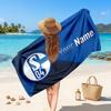 Schalke 04 FC Custom Beach Towel, Personalized Name Text Print, Football Logo Soft Quick‑Dry Towel Holiday Gift