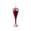 Christmas Tree Hanging Ornaments, Flocked Wine Red Plastic Decorations for Holiday Scene Display