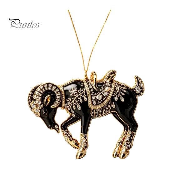 Lightweight Tree Ornaments for Holidays Black Goat Christmas Hanging Ornament, 2D Acrylic Festive Compact Restaurants Pendant, Decorative Car