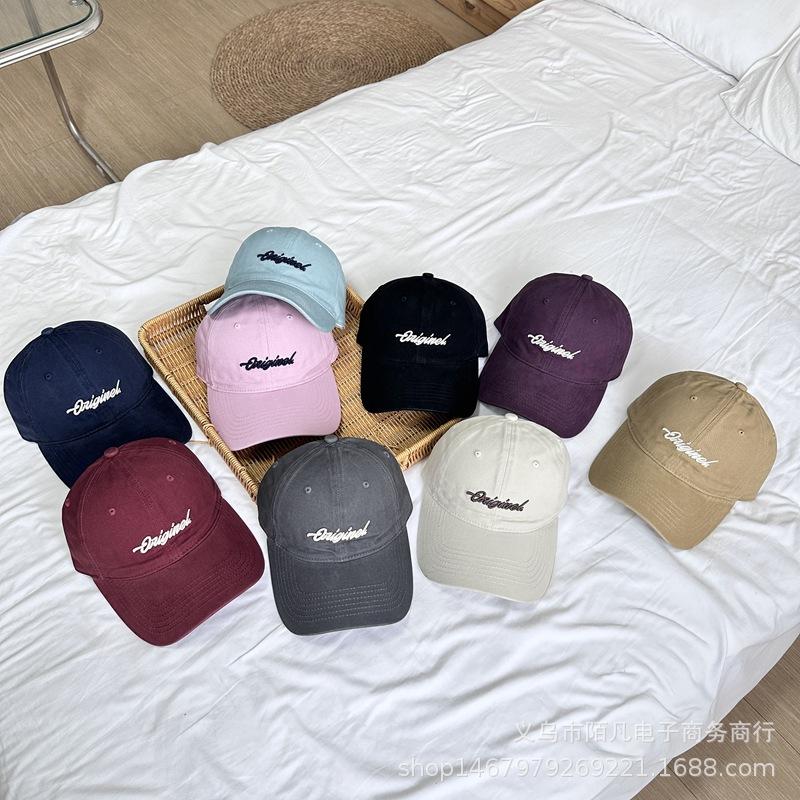 Spring and Summer New Versatile Korean Casual Style English Embroidery Letter Washed Fashion Baseball Cap Men's and Women's Caps