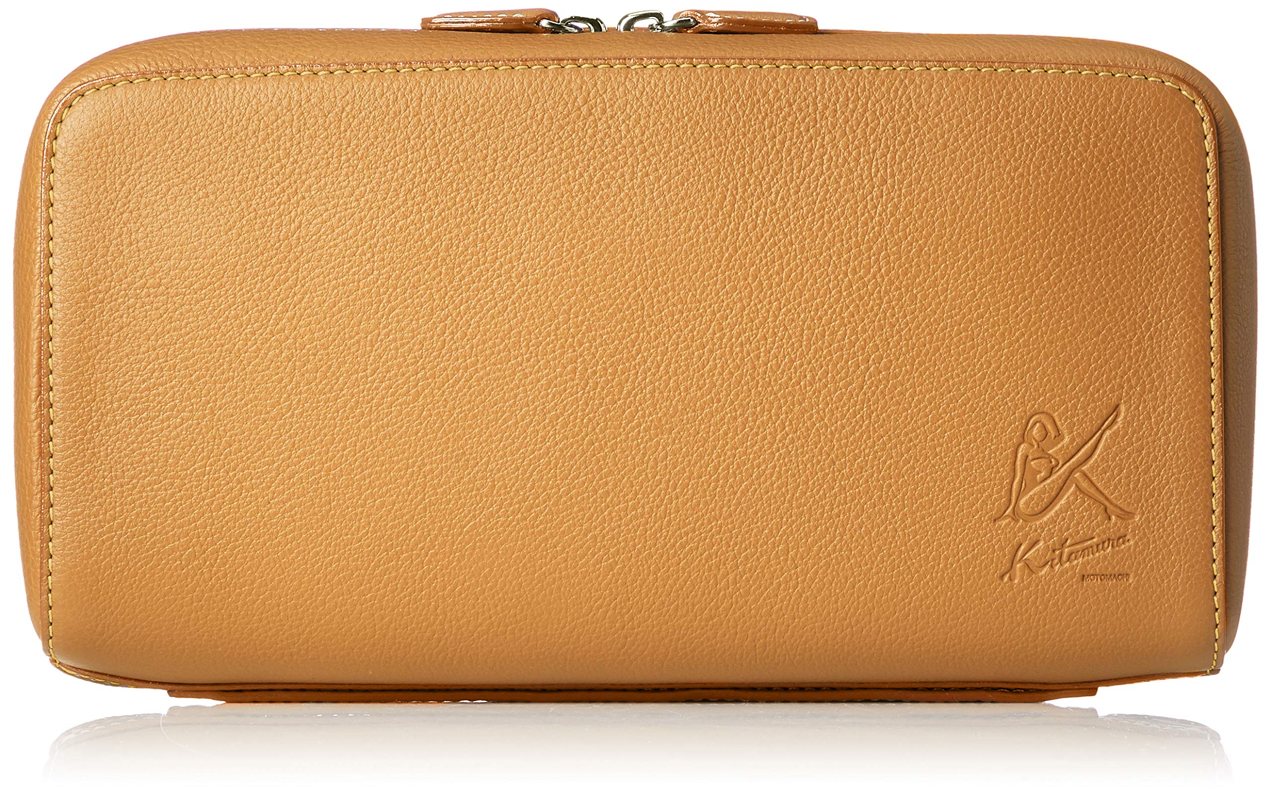 

Друга сумка з ручною строчкою 61421 [Kitamura] Y-1113 Camel/Orange [Коричнева]