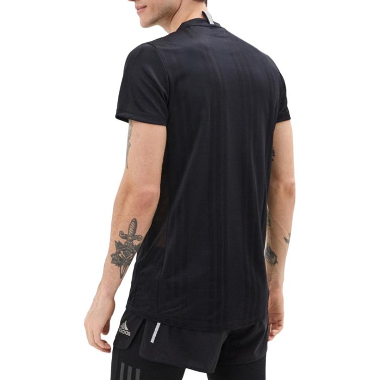Adidas Round Neck Sports Breathable Short Sleeve T-Shirt Men Tops Black FK3553