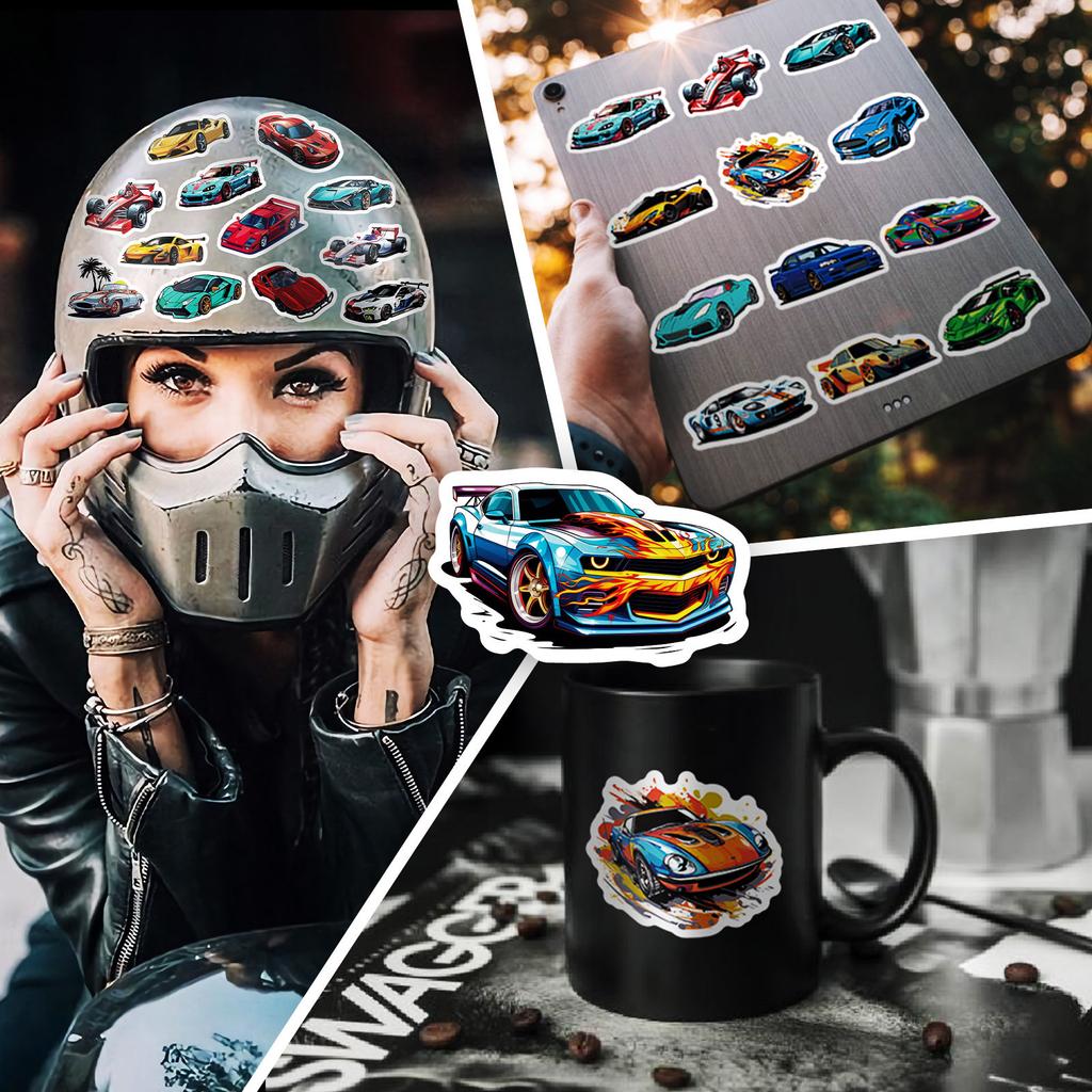 50 Adesivos de Corrida Legais Pele de Camarão Shein Desenho Animado Trendy Brinquedos Personalizados DIY Supercarro Corrida Adesivos Graffiti