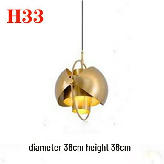 Nordic Gold Single Pendant Light for Bedroom, Bar, Café, or Shop