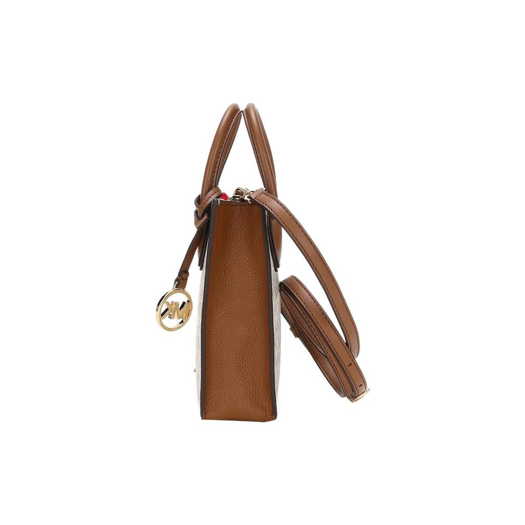 Michael Kors Mk Mercer Monogram Color Block Letter Logo Leather Accordion Bag Women Handbags Vanilla 35T1GM9C0I-150