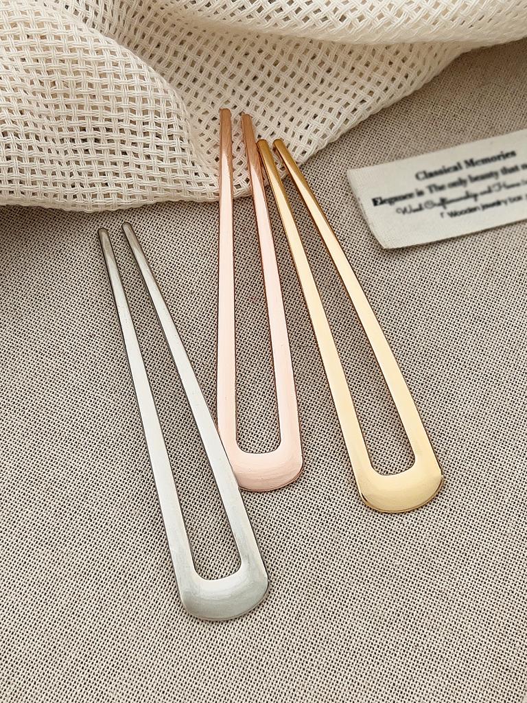 Metal U Shaped Hair Pinssilver Gold Color Pearl Hair Forkhair Sticks U French Simple Hair Accessories For Women Headwear Gifts