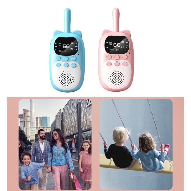 USB Rechargeable Walkie Talkie for Kids Outdoor Adventure Electronic Walkie Talkie Toy Cartoon Walkie Talkie for Camping
