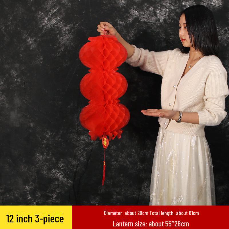 Red Honeycomb Lantern: Waterproof Outdoor Decoration for New Year's Day and Spring Festival