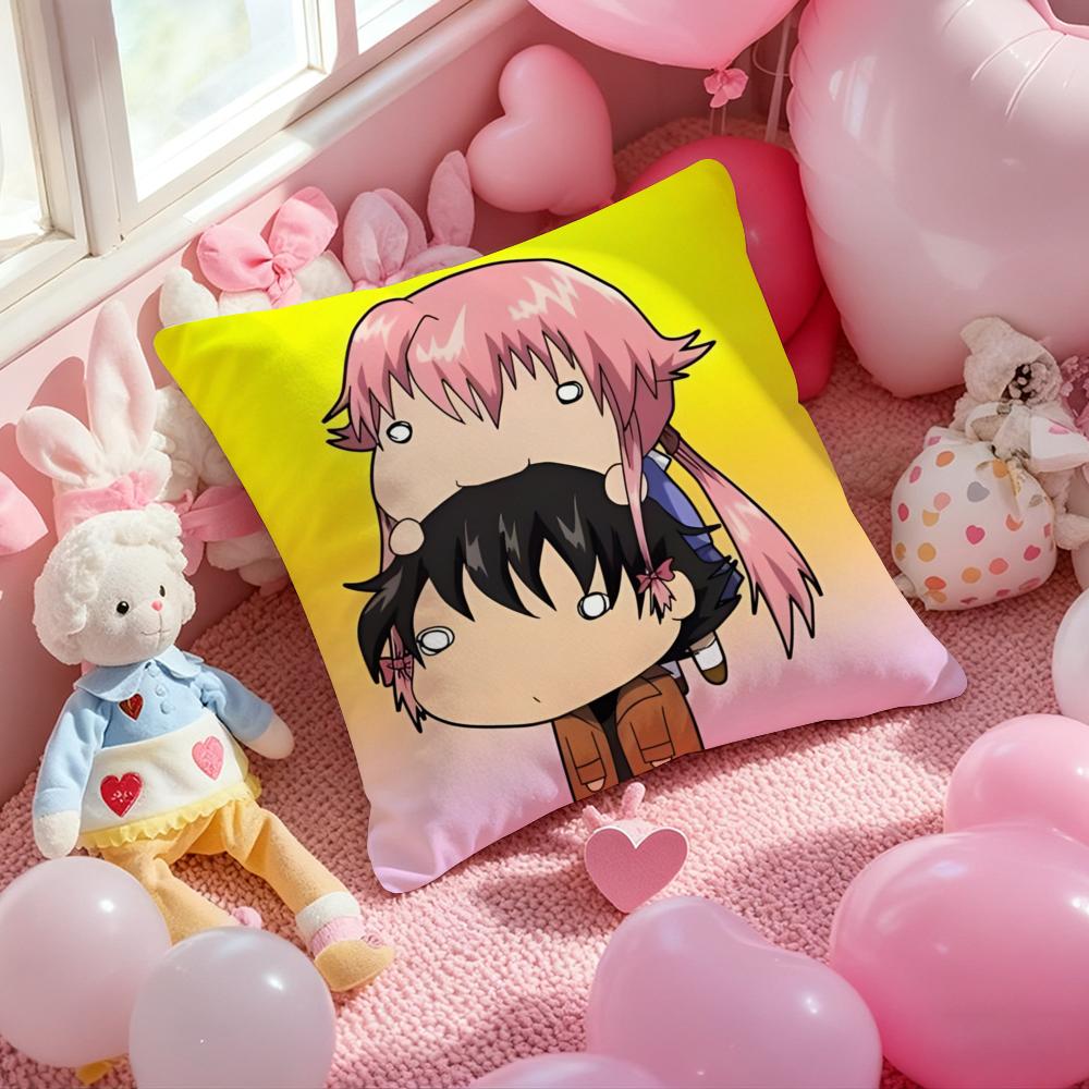 The F-Future D-Diary Anime Cushion Cover Pattern Printed Pillowcase for Living Room Sofa Cushion Cover & Bedroom Decor