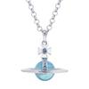 Kaiserinwitwe Weinrebe Vivienne groß m farbige Perlen Diamant dreidimensional Erde Planet Halskette Pulloverkette Damen