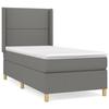 3131882 vidaXL Lit à sommier tapissier avec matelas Gris foncé 90x200 cm Tissu