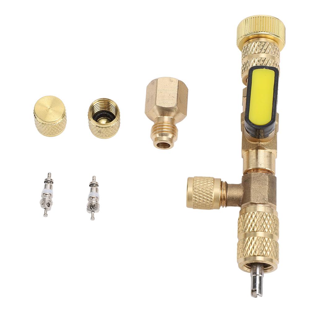 Valve Core Remover Tool with Dual Size SAE 1 4in and 5 16in Port Valve Core Remover Installer Tool for R22 R12 R407