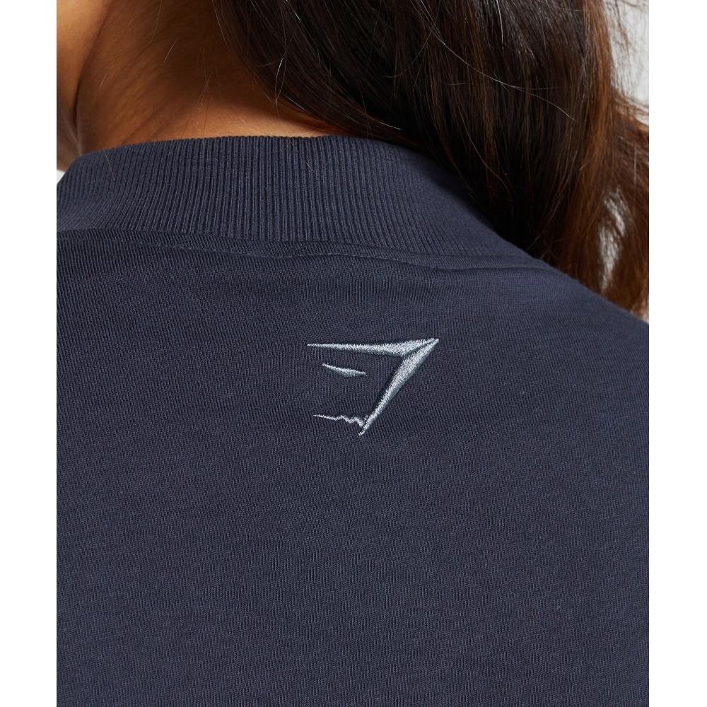 Gymshark Outline Oversized Top Heavy Blue B6a3g Uctn