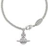 Vivienne Westwood Cubic Zircon 3D Effect Saturn Pendant Design Bracelet Unisex Silver/Milk Pink jordana-bracelet