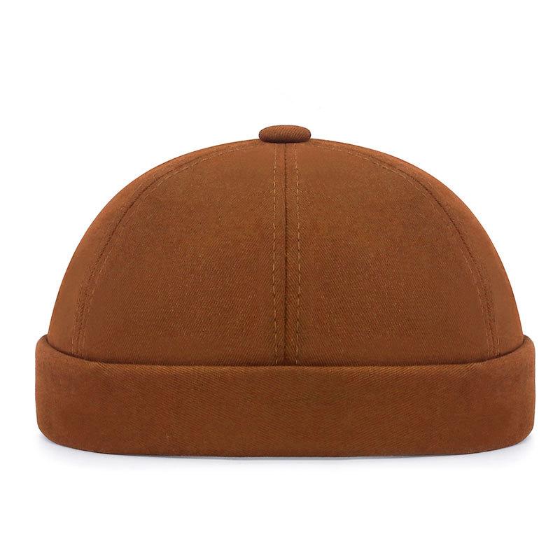 Trendy Retro Hip-hop Landlord Hat Melon Rind Hat Smooth Board Without Brim Tang Hat