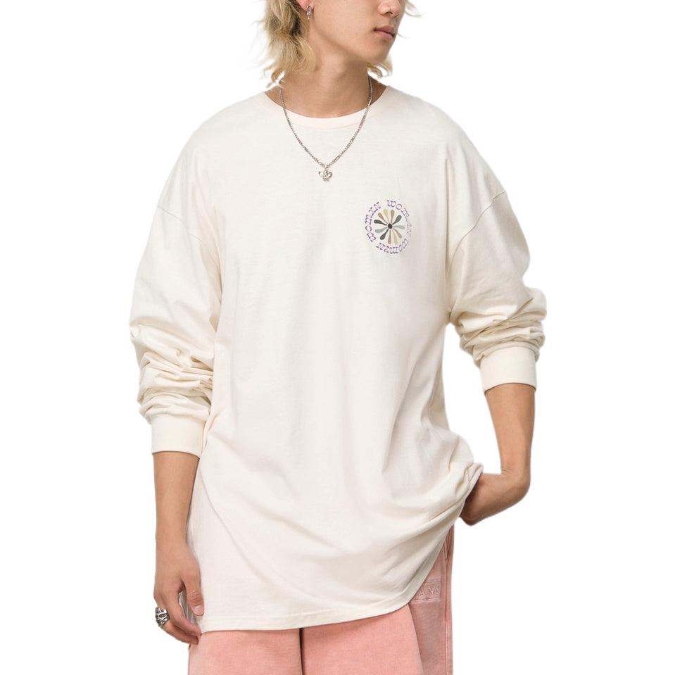 Vans Divine Energy Printed Crew Neck Long Sleeve T-Shirt Unisex Tops White VN0A7SN13KS