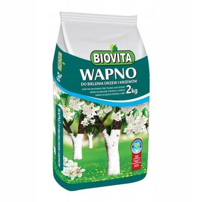 Biovita chaux pour blanchir les troncs d'arbres, les arbustes et désacidifier le sol 2 kg
