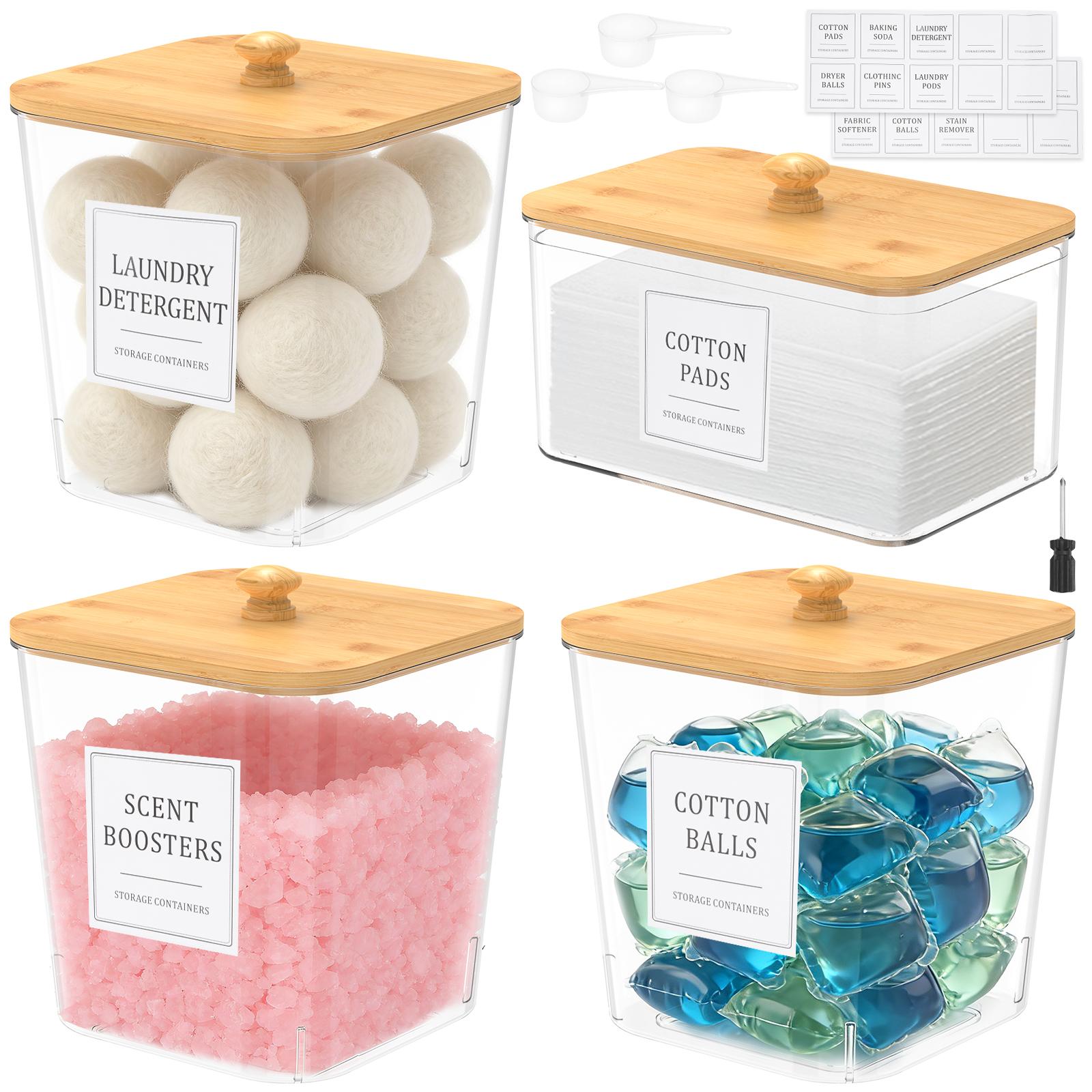 3/4Pcs Laundry Powder Container PET Transparent