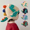 Cute 3D Dinosaur Winter Beanie Hat - Cartoon Acrylic Knitted Warm Earflap Cap, for Kids Boys Girls Outdoor Wear, Cozy Headwear