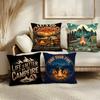 H-Happy Camping Cushion Cover Soft Short Plush Pillow Cover Smooth Cozy Texture Aesthetic Cushion Case Home Decor