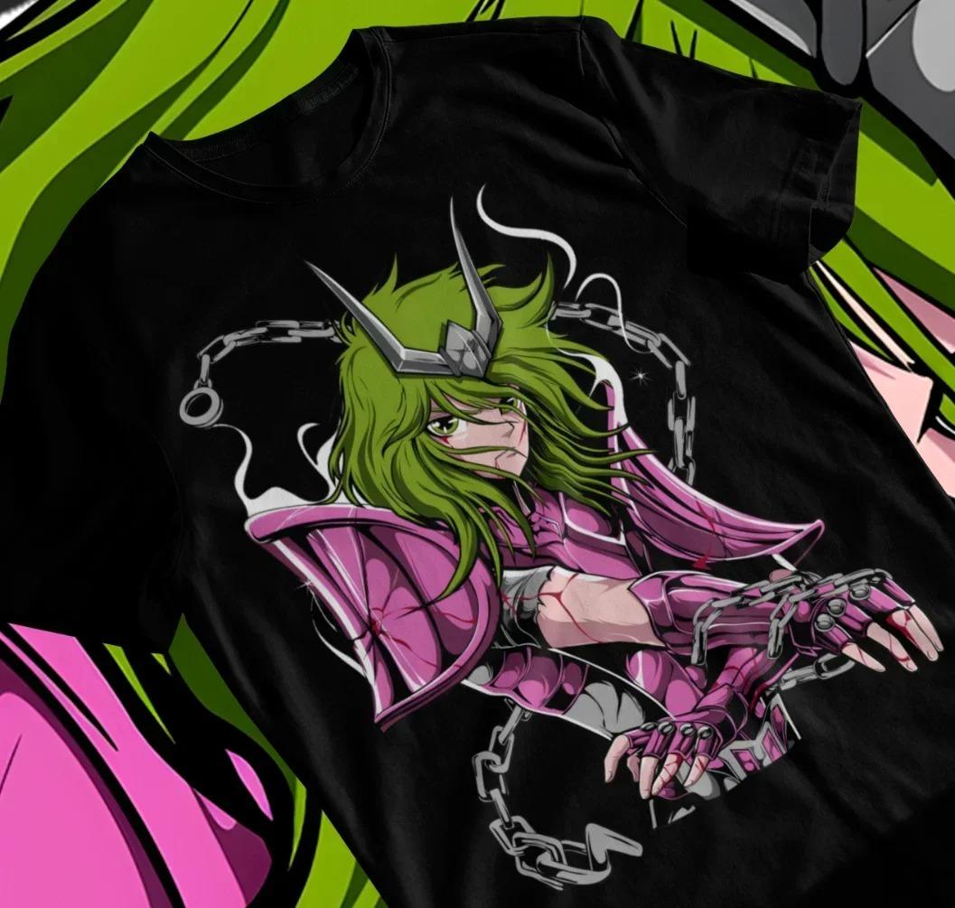 Saint Seiya Andromeda Shun T-Shirt, Unisex Classic Anime Fan Streetwear Tee, 100% Cotton Casual Short Sleeve Top 4XL