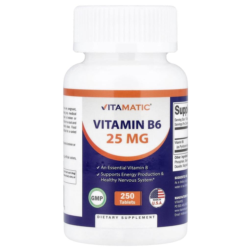 Vitamatic, Vitamin B6, 25mg, 250 tablets