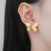 Lucktune Stainless Steel Butterfly Stud Earrings Fashion Luxury Women's Earrings Gold Color Animal Shape Jewelry Party Gifts