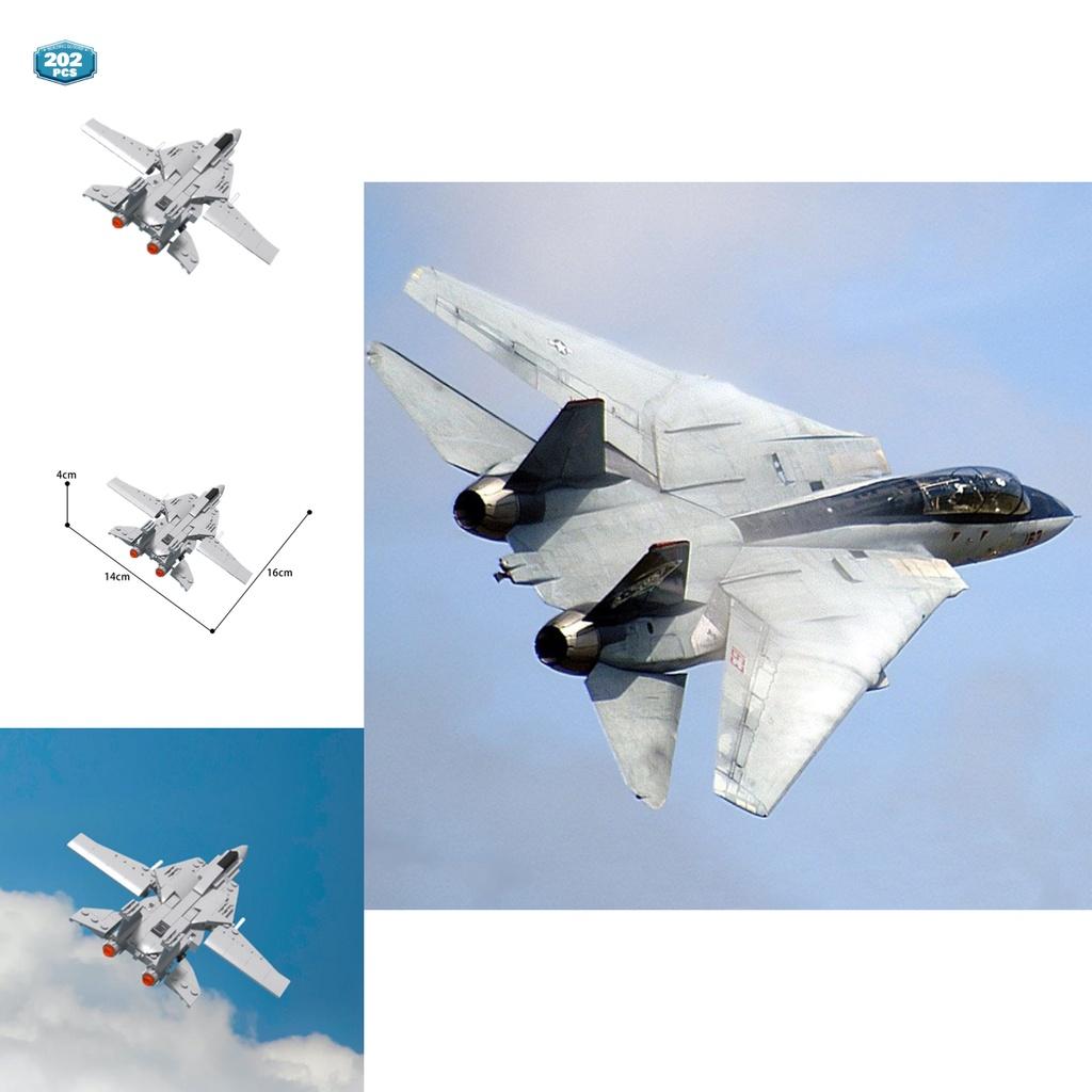 Top Gun Militar 202 Peças Modelo de Bloco de Construção de Caça F14 Brinquedos Educativos para Crianças