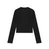 2024 Early Autumn Korean Style Ribbed Slim Fit Long Sleeve Women's T-Shirt with Raglan Sleeves