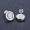Opal Earrings Tree of Life Stud Earrings Personality Earrings Ladies Luxury Earrings