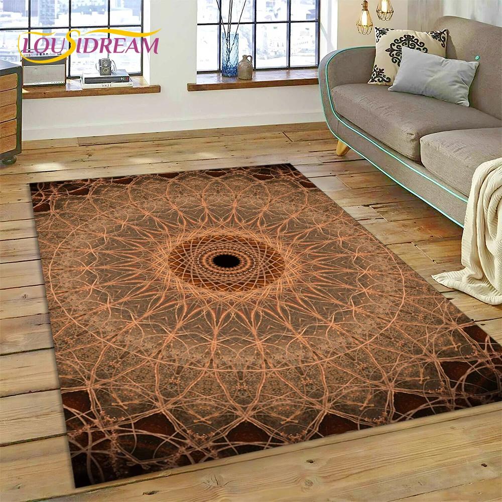 Meditasyon Mandala Bohem Doğa Ruhu Yoga Halısı Ev Oturma Odası Yatak Odası Kanepe Kapı Paspası Dekor İçin Alan Halısı Kaymaz Mat