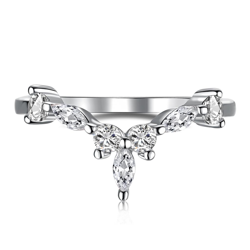 Tancise Women Classic 925 Sterling Silver  Zircon Ring Ladies Jewelry Wedding Promise Party Gift