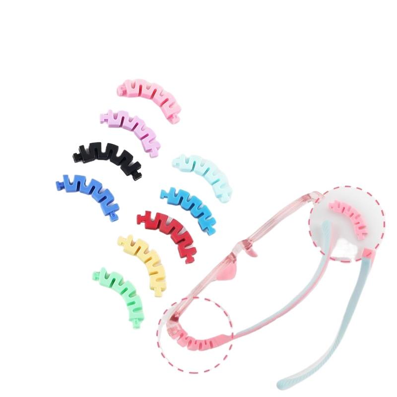 Children's Silicone Glasses Legs Glasses Arm Anti-Slip Snap-on Eyeglasses Arm Replacement Multiple Color Silicone Glasses Legs