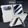 Leather Spring Hinged Lens Camera Holder Stand Case For Huawei Pura X Max With Screen Tempered Glass Protector Cover