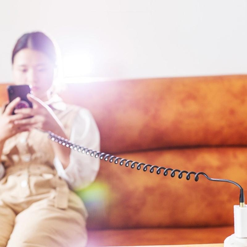 66W 5A Fast Charging Type C Cable USB Spring Car USB C Cable Data Transfer Line Colied for Android Cellphone Accessories