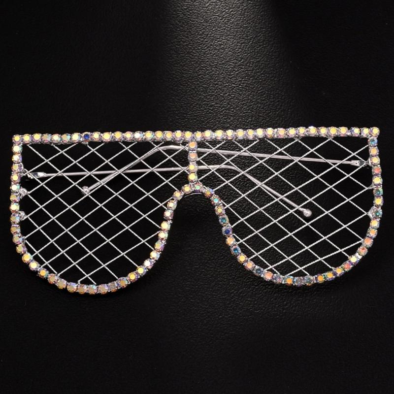 Fashionable Hollow Frame Eyeglasses with Rhinestones Embellishments Festival Eyeglasses Suitable for Parties and Event