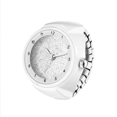 Ring Watch Ring Watch Simple Stylish One Size Fits Stainless Steel Ring Watch Analog Quartz Watch Black White Fashion Accessory Birthday Christmas Day