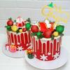 Glitter Christmas Cake Decor Santa Claus Cake Topper Red Green Cake Decor for Christmas Baby Shower Birthday Party Supplies