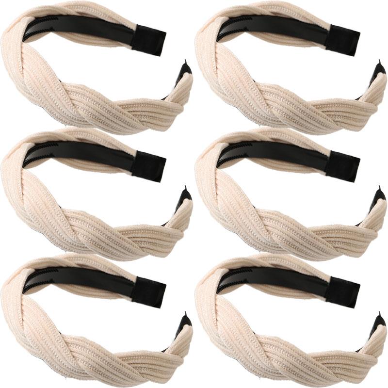 New Simple Wide Side Edge Fabric Hair Band Women Fashion Korean Retro Braided Headband Solid Knot Hoop Girls Hair Accessories