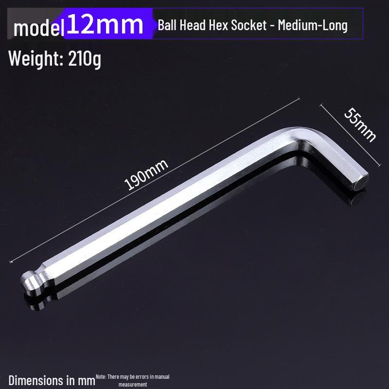 Gehärteter verzinkter und vernickelter L-förmiger Innensechskantschlüssel mit Kugelkopf