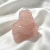 Rose Quartz Laughing Buddha Figurine, 2026 Crystal Feng Shui Ornament, Healing Love Stone Home Office Decor Gift