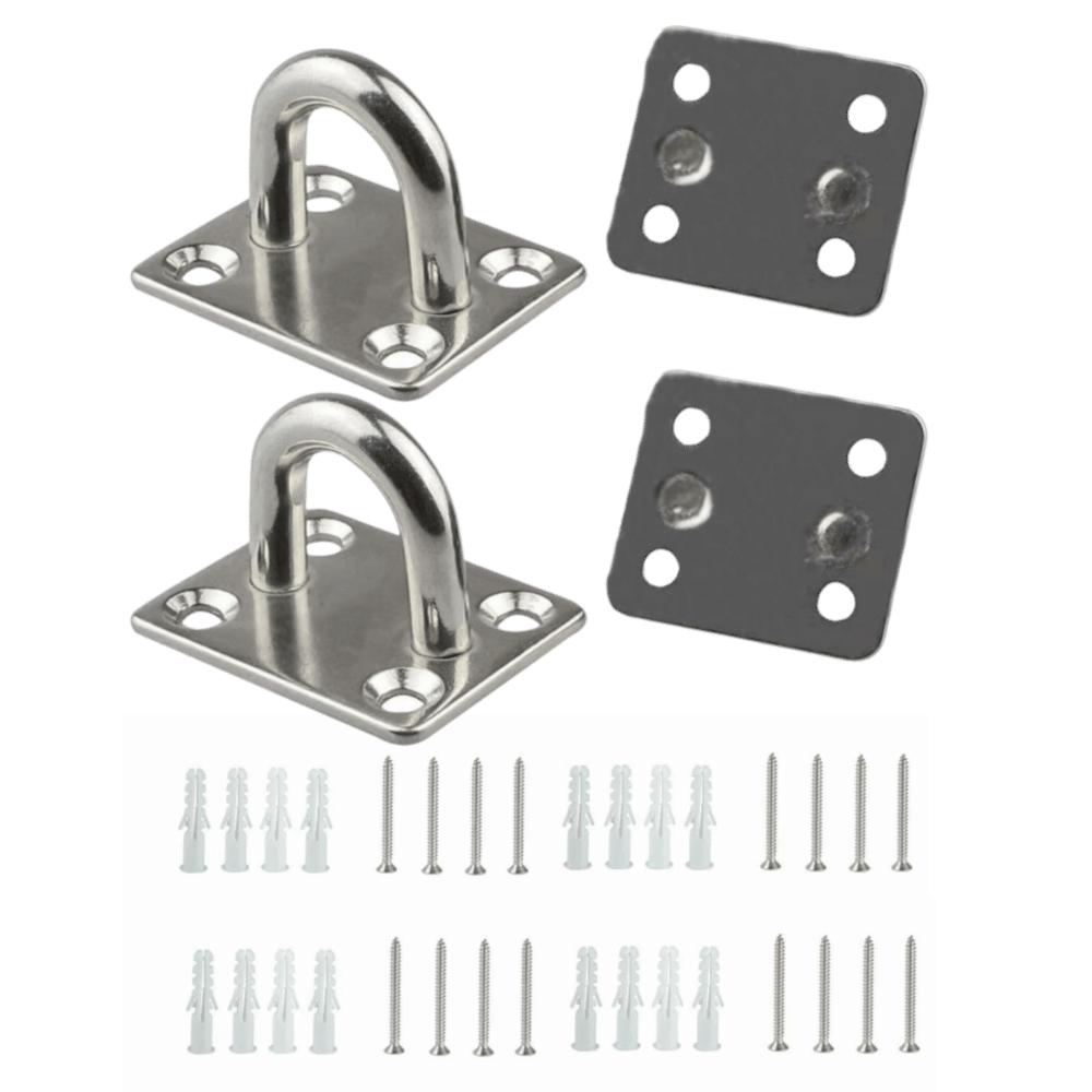 36pcs Steel Material Pad Eye Plates Punch Bag Hook Marine Hardware Hooks For Yoga