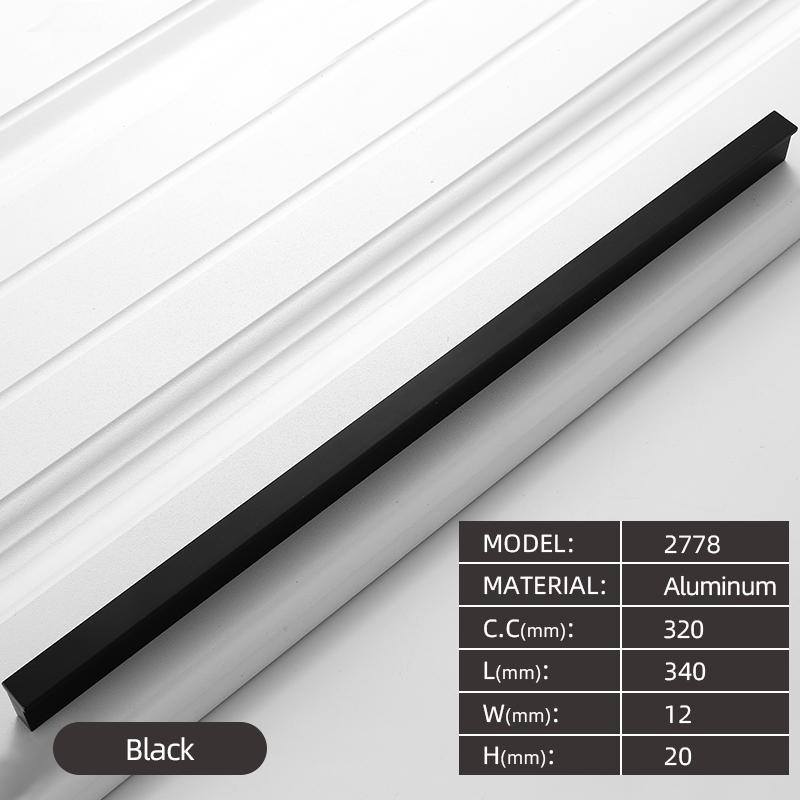 320MM Aluminium Profile Pulls Furniture Hardware Kitchen Cabinet Cupboard Dresser Wardrobe Drawer Door Black Modern Long Handles