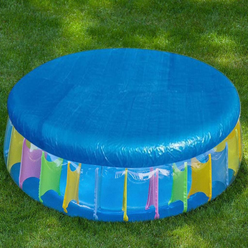 Round Pool Cover Swimming Pool Cover Protector Dustproof Hot Tub Protective Lid With Drawstring for Outdoor Yard Backyard