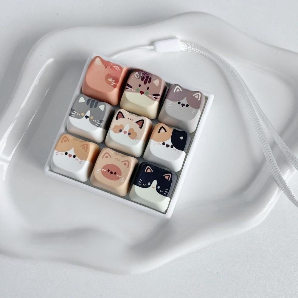 Keyboard Anti-stress Toy Pendant 2/3/4/6/9 Keys Cat Fidget Keychain  Children Adults